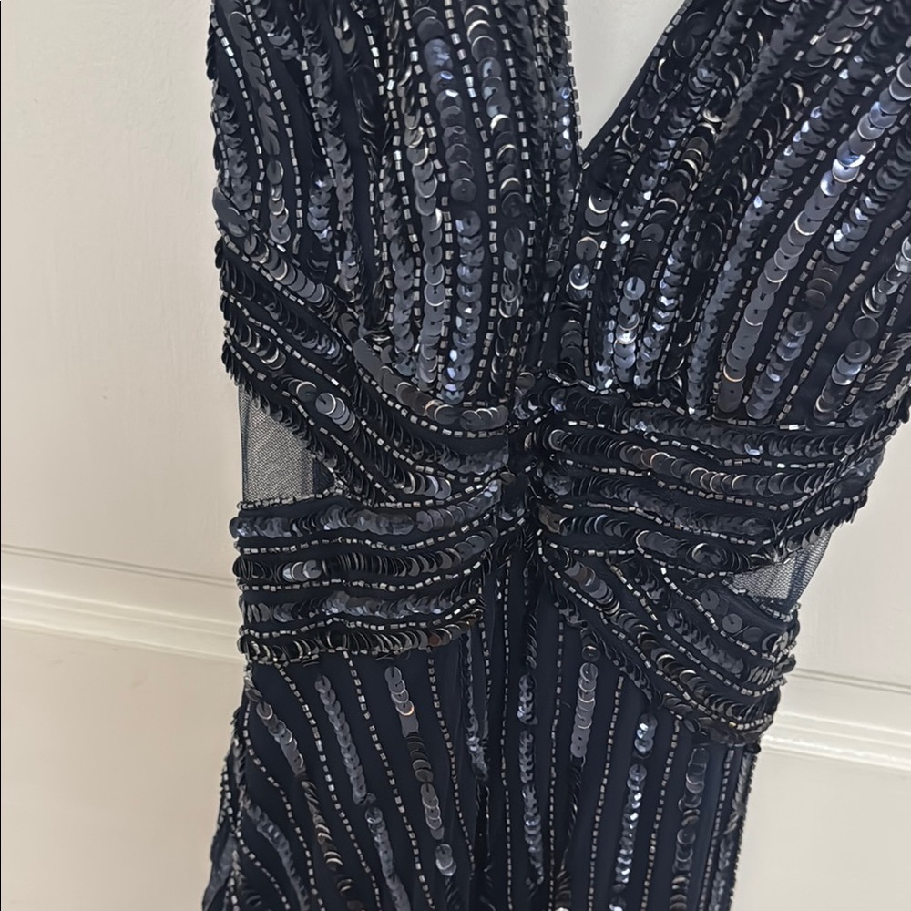 Navy Sequin Maxi Dress